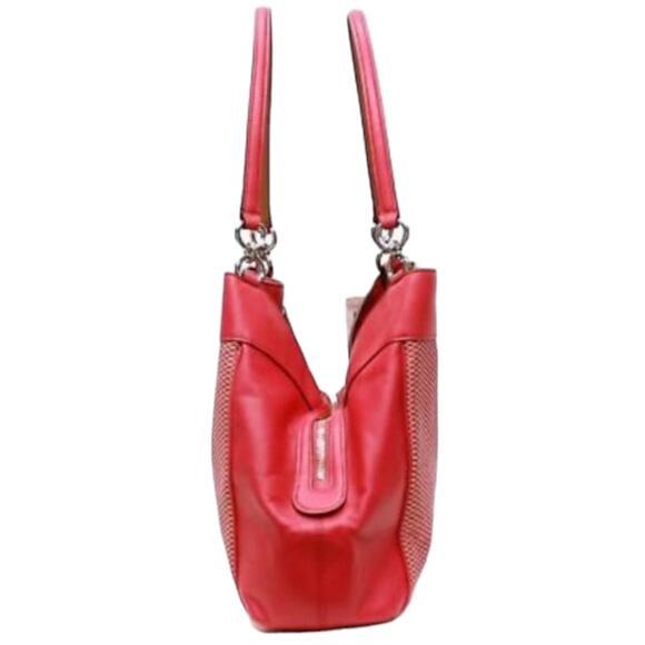 Coach F57540 Legacy Jacquard Lexy Shoulder‎ Bag Milk Bright Pink - Picture 13 of 16